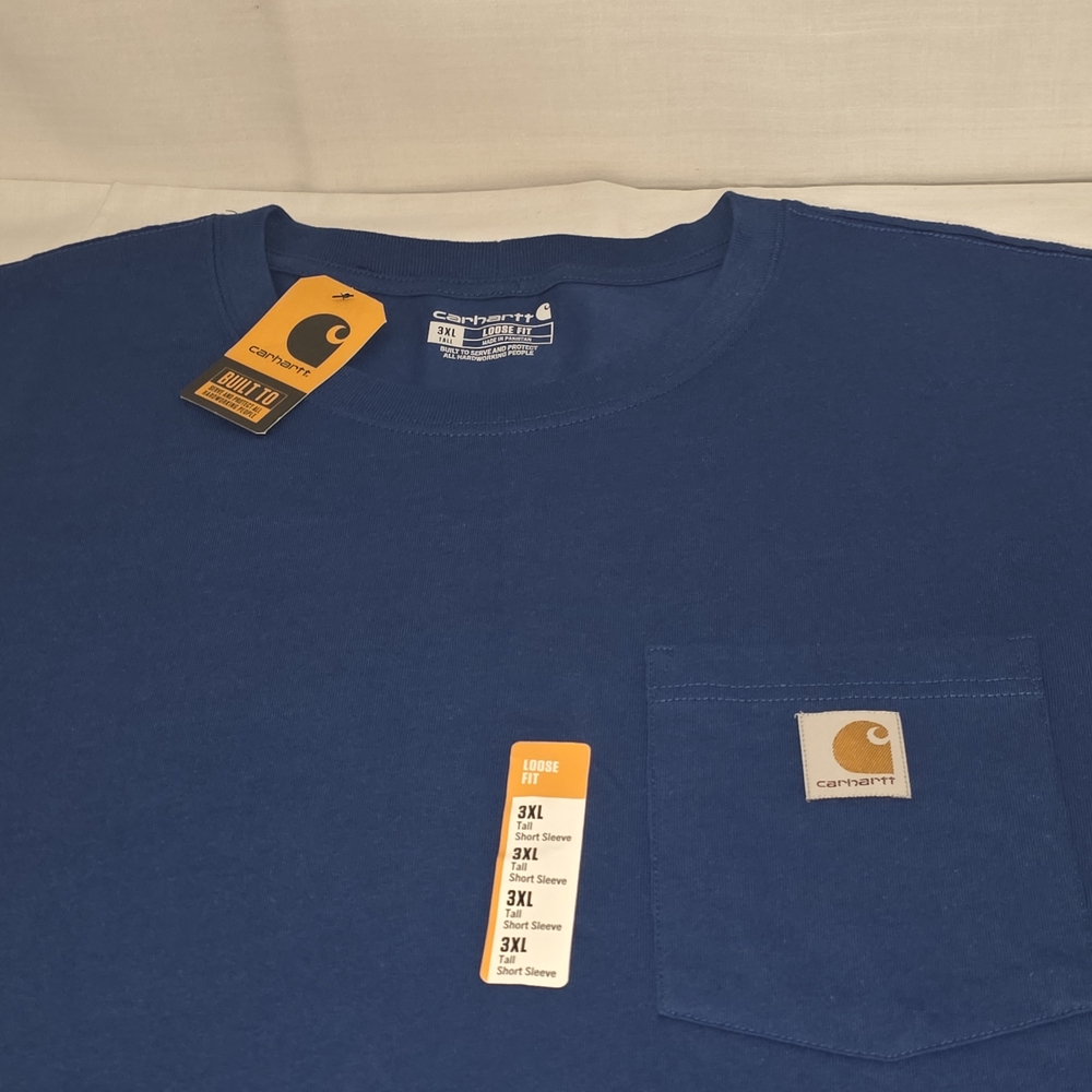 Carhartt Men’s Royal Blue Heavy Duty Short-Sleeve Pocket Tee  Sz 3 Xl Tall. New!